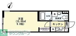 小田急小田原線 小田急相模原駅 徒歩2分の賃貸アパート 2階1Kの間取り