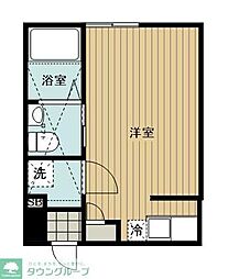 JR横浜線 相模原駅 徒歩14分の賃貸アパート 2階ワンルームの間取り