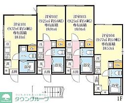 小田急小田原線 相武台前駅 徒歩8分の賃貸アパート 1階ワンルームの間取り