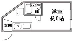 小田急小田原線 柿生駅 徒歩5分の賃貸マンション 1階ワンルームの間取り