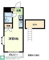 京王相模原線 多摩境駅 徒歩22分の賃貸マンション 1階1Kの間取り