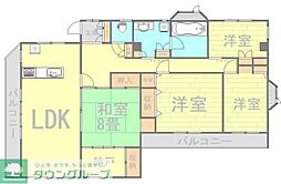 JR横浜線 矢部駅 徒歩18分の賃貸マンション 3階4SLDKの間取り