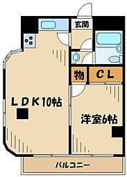 小田急江ノ島線 東林間駅 徒歩3分の賃貸マンション 3階1LDKの間取り