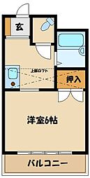 小田急小田原線 相模大野駅 バス10分 大沼下車 徒歩4分の賃貸アパート 2階1Kの間取り