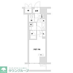 小田急小田原線 町田駅 徒歩8分の賃貸マンション 10階1Kの間取り