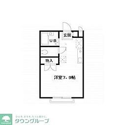 エステート南野 1階ワンルームの間取り