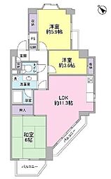 アルス長津田 2階3LDKの間取り