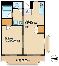 グリーンプラザ御園　3号棟 3階1LDKの間取り