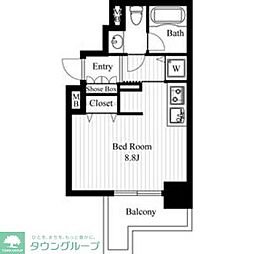 アーバンフラッツ町田 2階ワンルームの間取り