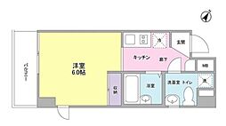 ラ・グラシューズ相模大野 4階1Kの間取り