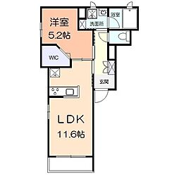 JR横浜線 町田駅 徒歩16分の賃貸マンション 1階1LDKの間取り