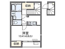 京王相模原線 多摩境駅 徒歩13分の賃貸アパート 2階1Kの間取り