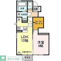 ルミエールK 1階1LDKの間取り