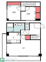 シティーハイム21 4階2LDKの間取り