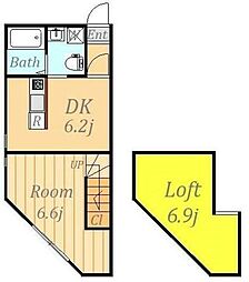Lenfort町田 2階1DKの間取り
