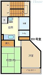 シティハイツ相模大野 2階2DKの間取り