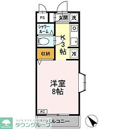 クリスタルハイツ相模台 1Kの間取図画像