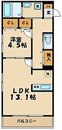 イーストエンド枡形 1LDKの間取図画像
