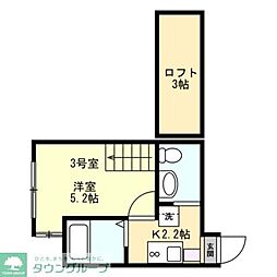 オアゾ相模原矢部 1Kの間取図画像