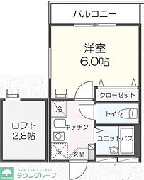 タウンフィールドA 1Kの間取図画像