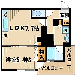 リビオタワー小田急相模原レジデンス 1DKの間取図画像