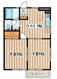 ルミエール南林間 2DKの間取図画像