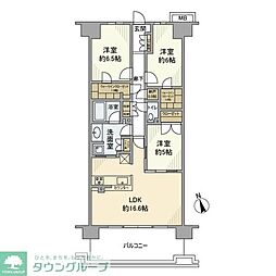 リーフィアレジデンス橋本 3LDKの間取図画像