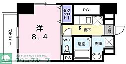アベリア 1Kの間取図画像