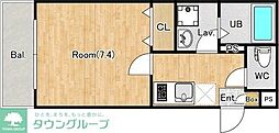 座間市相武台2丁目アパート 1Kの間取図画像