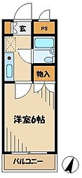 三徳ビル2センチュリーハイツ三徳 1Kの間取図画像