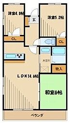 サザントゥリー東林間 3LDKの間取図画像