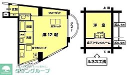 ルネス・カトー壱番館 1Kの間取図画像