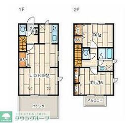 ヴェルヴィル三輪A 2LDKの間取図画像