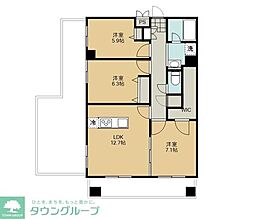 ユニポート相模 3LDKの間取図画像
