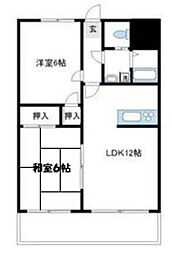 アルシヨン悠々 2LDKの間取図画像