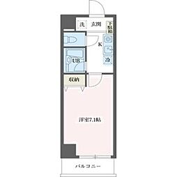 ルーク西早稲田 6階1Kの間取り
