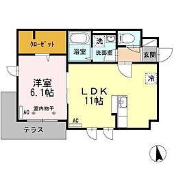 Ｏｌｉｖｉａ神楽坂 1階1LDKの間取り