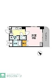 クレールOSY 4階1Kの間取り