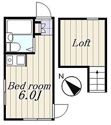 JR山手線 池袋駅 徒歩14分の賃貸アパート 1階ワンルームの間取り