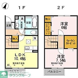 プレジール 2階2LDKの間取り