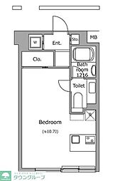 ヴォアラクテ西早稲田 3階ワンルームの間取り