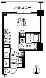 レジディア中落合A棟 2階ワンルームの間取り