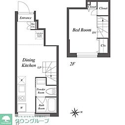 Ｐａｉｒ新大久保 1階1DKの間取り