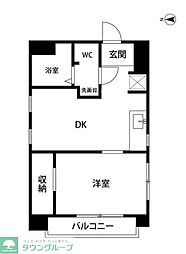 二葉ビル 7階1DKの間取り