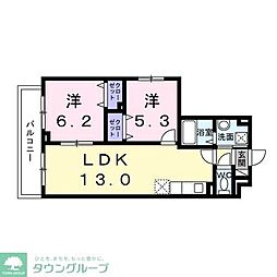 Ｐｒｅｔｔｙ　Ｆｏｒｅｓｔ 1階2LDKの間取り