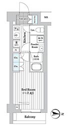 プレール・ドゥーク新宿Ｗｅｓｔ 4階1Kの間取り