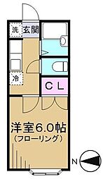 東京メトロ有楽町線 要町駅 徒歩4分の賃貸アパート 2階1Kの間取り