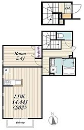 コーポ瀧 2階1LDKの間取り