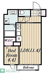 Jo’s Residence 高田馬場 1階1LDKの間取り