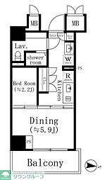 ＫＯＥＮＪＩ　Ｃｒｏｓｓｏｖｅｒ 2階1DKの間取り